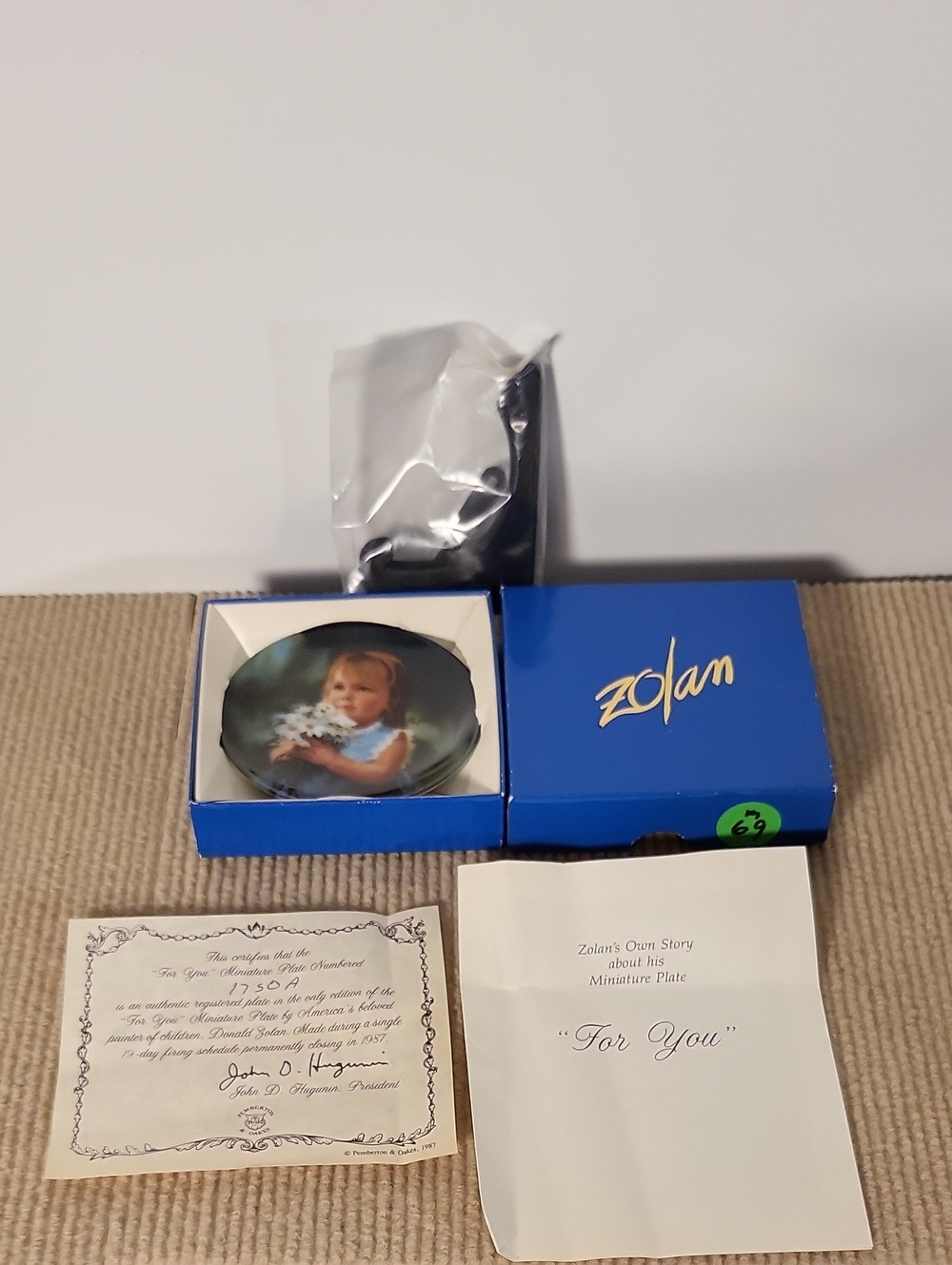 Donald Zolan "For You" Miniature Plate
